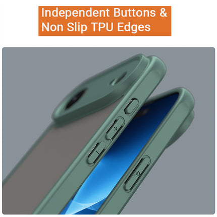 Kapa Shield Frosted Acrylic Back Cover for Apple iPhone 17 Air| Hard Slim Inbuilt Camera Lens Cover Protection Shock Proof Case (Green Sides)