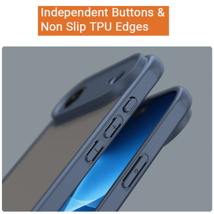 Kapa Shield Frosted Acrylic Back Cover for Apple iPhone 17 Air| Hard Slim Inbuilt Camera Lens Cover Protection Shock Proof Case (Blue Sides)
