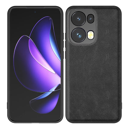 Kapa Tux Leather Back Cover for Oppo Reno 13 Pro | Slim Shockproof Camera Protection Bumper Case (Black) - Mobizang