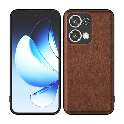 Kapa Tux Leather Back Cover for Oppo Reno 13 5G | Slim Shockproof Camera Protection Bumper Case (Brown)