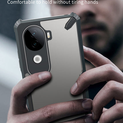 Kapa Bull Clear Back Cover for Iqoo Z9S (5G) | [Military Grade Protection] Shock Proof Slim Hybrid Bumper Case (Black)