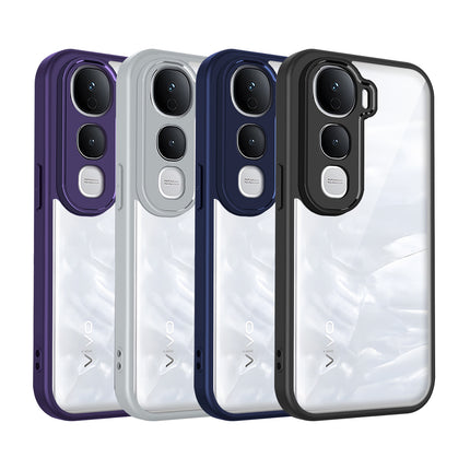 Kapa Hawkeye Clear Slim Tough Back Cover for Vivo Y400 Pro 5G | Camera Lens Protector Anti Yellow Shockproof Clear Hybrid Case Cover (Black Sides)
