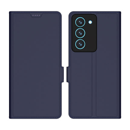 Kapa Noble Slim Magnetic Leather Flip Case Cover for Realme 14X | Card Holder Stand Flip Wallet Case (Blue)