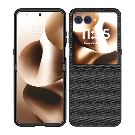 Kapa Soft Full Fabric Protective Back Case Cover for Moto Razr 60 / 50 | Shockproof Slim Hard Anti Slip Back Case (Black)