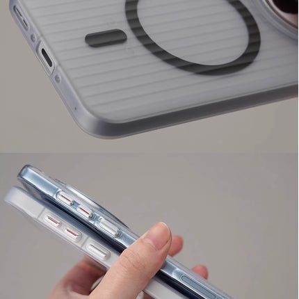 Kapa Matte Magnetic Wave Grip Back Cover for Oppo Find X8 | [MagSafe Compatible] Wireless charging, Slim, Metal Buttons, Frosted Back Case (Grey) - Mobizang