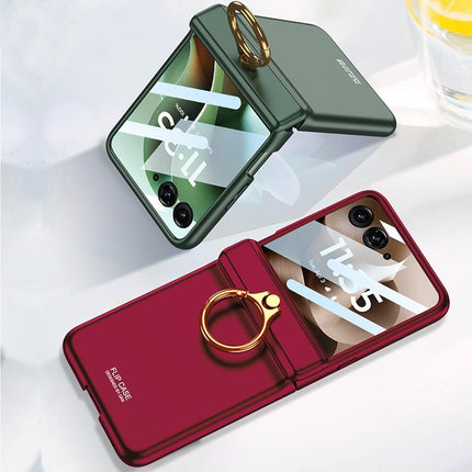 Kapa Magnetic Hinge and Ring Back Cover for Motorola Razr 60 Ultra | Ultra Thin Shockproof Slim Hard Protective Case (Wine Red)