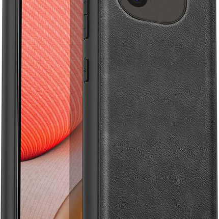 Kapa Tux Leather Back Cover for IQOO 12 (5G) | Slim Shockproof Camera Protection Bumper Case (Black) - Mobizang