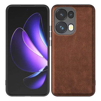 Kapa Tux Leather Back Cover for Oppo Reno 13 Pro | Slim Shockproof Camera Protection Bumper Case (Brown) - Mobizang