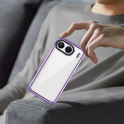 Kapa Warrior Acrylic Clear Back Cover For OnePlus Nord 4 | Slim Shockproof [Military Grade Protection] Hybrid Bumper Case (Purple Sides)