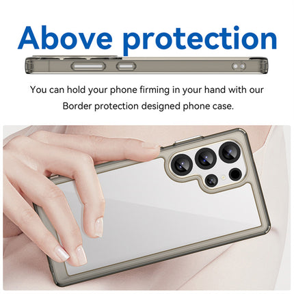 Kapa Unicorn Acrylic Clear Back Cover For Samsung Galaxy S25 Ultra | Slim Shockproof [Military Grade Protection] Hybrid Bumper Case (Grey Sides)