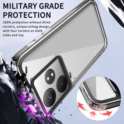 Kapa Warrior Acrylic Clear Back Cover For Realme GT 6 / GT 6T | Slim Shockproof [Military Grade Protection] Hybrid Bumper Case (Grey Sides)