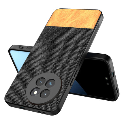 Kapa Soft Fabric & Leather Hybrid Protective Back Cover for Xiaomi 14 Civi | Shockproof Slim Hard Anti Slip Back Case (Black,Brown)