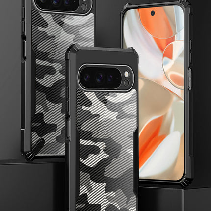 Kapa Bull Camouflage Back Cover for Google Pixel 9 PRO XL | [Military Grade Protection] Shock Proof Slim Hybrid Bumper Case (Black)