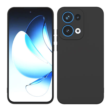 Kapa Matte Protective Lens Flexible Back Cover for Oppo Reno 13 5G | Slim Silicone with Soft Lining Shockproof Full Body Bumper Case (Black)
