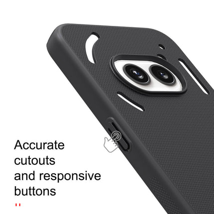 Kapa Super Frosted Shield Hard Back Case Cover for Nothing Phone 2A | Shockproof Anti-Scratch & Anti-Slip Dual Layer Tough Case (Black) - Mobizang