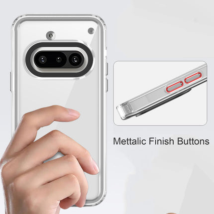 Kapa Warrior Acrylic Clear Back Cover For Nothing Phone 3A 5G | Slim Shockproof [Military Grade Protection] Hybrid Bumper Case (Clear Sides)