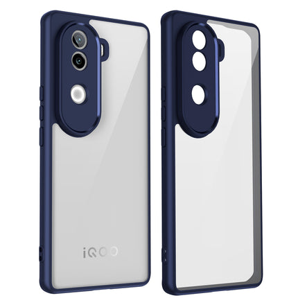 Kapa Hawkeye Clear Back Cover for Vivo V40E / iQOO Z9S | Camera Lens Protector Shockproof Slim Clear Case Cover (Blue Sides)