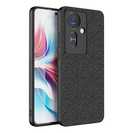 Kapa Soft Full Fabric Protective Back Case Cover for Oppo F25 Pro (5G) | Shockproof Slim Hard Anti Slip Back Case (Black) - Mobizang