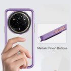 Kapa Warrior Acrylic Clear Back Cover For Realme 14 Pro+ (Plus) 5G | Slim Shockproof [Military Grade Protection] Hybrid Bumper Case (Purple Sides)