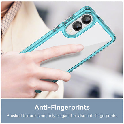 Kapa Unicorn Acrylic Clear Back Cover For Samsung Galaxy S25 Edge | Slim Shockproof [Military Grade Protection] Hybrid Bumper Case (Blue Sides) - Mobizang