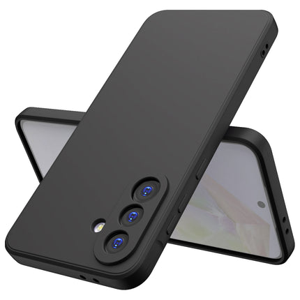 Kapa Matte Protective Lens Flexible Back Cover for Samsung Galaxy A16 | Slim Silicone with Soft Lining Shockproof Full Body Bumper Case (Black) - Mobizang