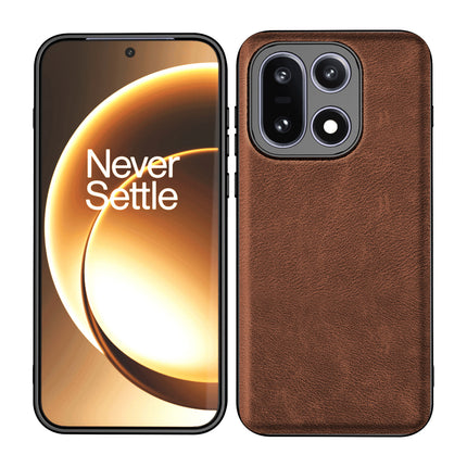 Kapa Tux Leather Back Cover for OnePlus 15 | Slim Shockproof Camera Protection Bumper Case (Brown) - Mobizang