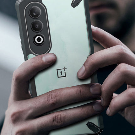 Kapa Bull Clear Back Cover for OnePlus Nord CE 4 | [Military Grade Protection] Shock Proof Slim Hybrid Bumper Case (Black)