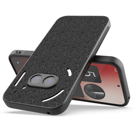 Kapa Soft Full Fabric Protective Back Case Cover for Nothing Phone 2A | Shockproof Slim Hard Anti Slip Back Case (Black)