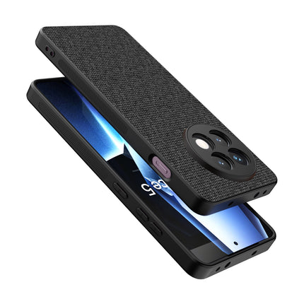 Kapa Soft Full Fabric Protective Back Case Cover for OnePlus 13R | Shockproof Slim Hard Anti Slip Back Case (Black) - Mobizang