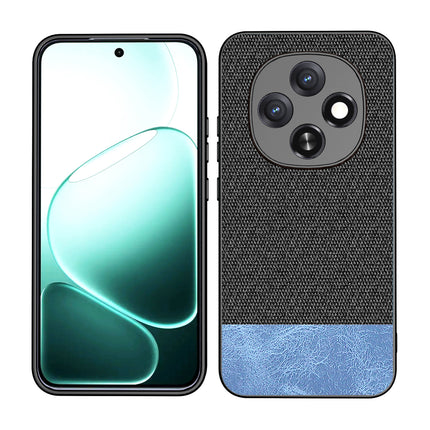 Kapa Soft Fabric & Leather Hybrid Protective Back Cover for Oppo F31 Pro 5G | Shockproof Slim Hard Anti Slip Back Case (Black,Blue) - Mobizang