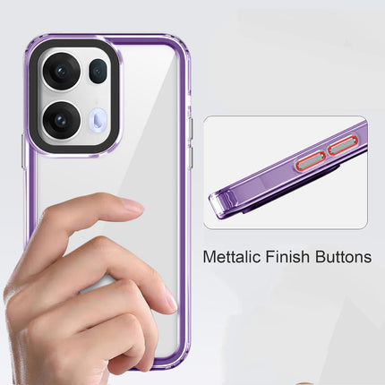Kapa Warrior Acrylic Clear Back Cover For Oppo Reno 13 5G | Slim Shockproof [Military Grade Protection] Hybrid Bumper Case (Purple Sides) - Mobizang