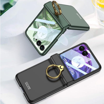 Kapa Magnetic Hinge and Ring Back Cover for Motorola Razr 60 Ultra | Ultra Thin Shockproof Slim Hard Protective Case (Green)
