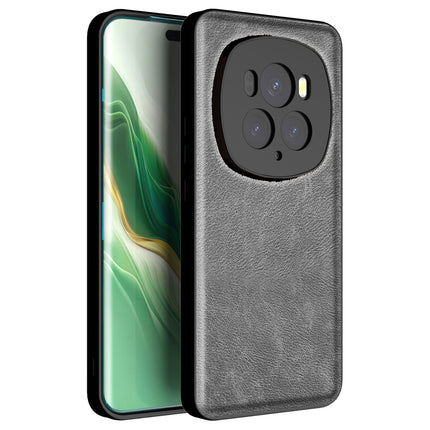 Kapa Tux Leather Back Cover for Honor Magic 6 PRO | Slim Shockproof Camera Protection Bumper Case (Grey)