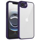 Kapa Hawkeye Clear Back Cover for Apple iPhone 16E | Camera Lens Protector Shockproof Slim Clear Case Cover (Purple Sides)