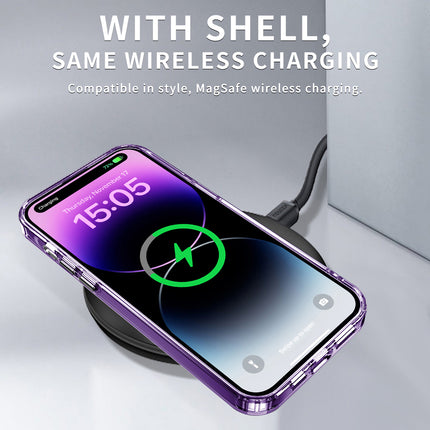 Kapa Warrior Acrylic Clear Back Cover For Apple iPhone 16 Pro | Slim Shockproof [Military Grade Protection] Hybrid Bumper Case (Purple Sides)