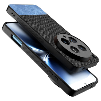 Kapa Soft Fabric & Leather Hybrid Protective Back Cover for Vivo X200 Ultra | Shockproof Slim Hard Anti Slip Back Case (Black,Blue)