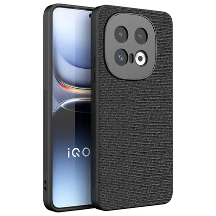 Kapa Soft Full Fabric Protective Back Case Cover for Iqoo 13 (5G) | Shockproof Slim Hard Anti Slip Back Case (Black)