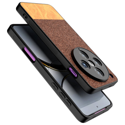 Kapa Soft Fabric & Leather Hybrid Protective Back Cover for Oppo Find X8 Pro | Shockproof Slim Hard Anti Slip Back Case (Brown)