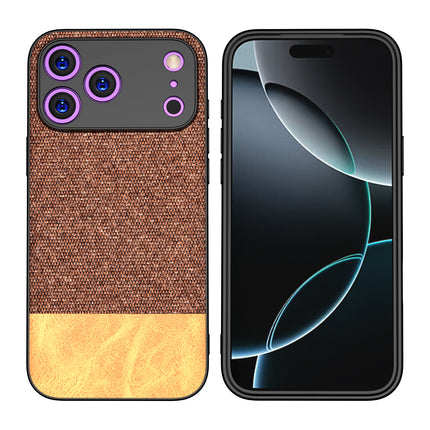 Kapa Soft Fabric & Leather Hybrid Protective Back Cover for Apple iPhone 17 Pro | Shockproof Slim Hard Anti Slip Back Case (Brown)