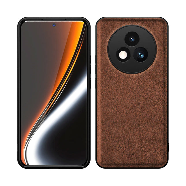 Kapa Tux Leather Back Cover for Realme P3 PRO 5G | Slim Shockproof Camera Protection Bumper Case (Brown)