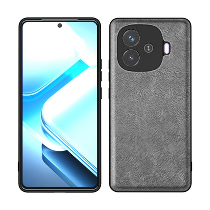 Kapa Tux Leather Back Cover for iQoo Neo 10R | Slim Shockproof Camera Protection Bumper Case (Grey)