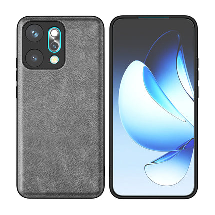 Kapa Tux Leather Back Cover for Oppo Reno 14 PRO 5G | Slim Shockproof Camera Protection Bumper Case (Grey)