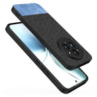 Kapa Soft Fabric & Leather Hybrid Protective Back Cover for Realme 14 Pro 5G | Shockproof Slim Hard Anti Slip Back Case (Black,Blue)