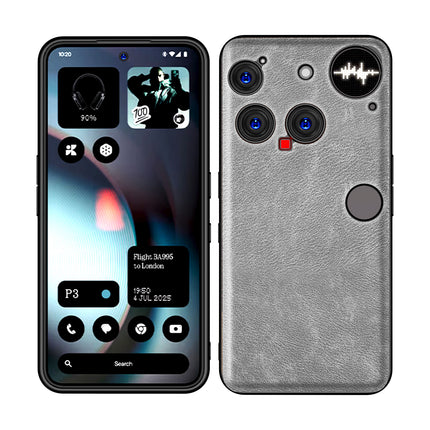 Kapa Tux Leather Back Cover for Nothing Phone 3 5G | Slim Shockproof Camera Protection Bumper Case (Grey) - Mobizang