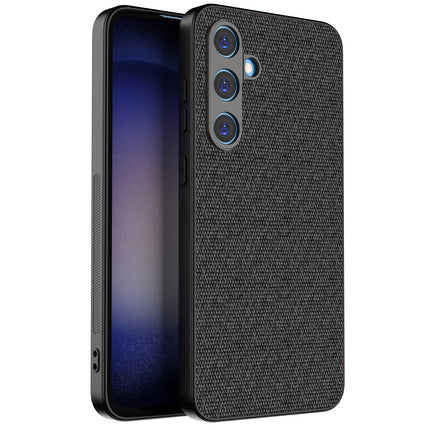 Kapa Soft Full Fabric Protective Back Case Cover for Samsung Galaxy S24 FE | Shockproof Slim Hard Anti Slip Back Case (Black)