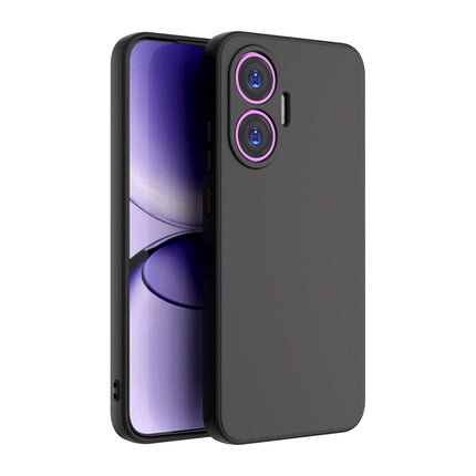 Kapa Matte Protective Lens Flexible Back Cover for Poco F7 5G | Slim Silicone with Soft Lining Shockproof Full Body Bumper Case (Black)