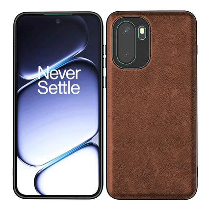 Kapa Tux Leather Back Cover for OnePlus 15R | Slim Shockproof Camera Protection Bumper Case (Brown) - Mobizang
