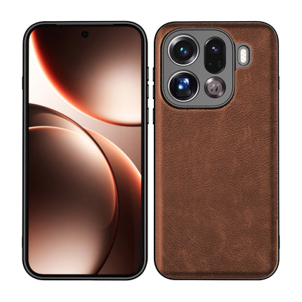 Kapa Tux Leather Back Cover for Oppo Find X9 Pro | Slim Shockproof Camera Protection Bumper Case (Brown) - Mobizang