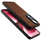 Kapa Tux Leather Back Cover for Vivo V50 5G | Slim Shockproof Camera Protection Bumper Case (Brown)