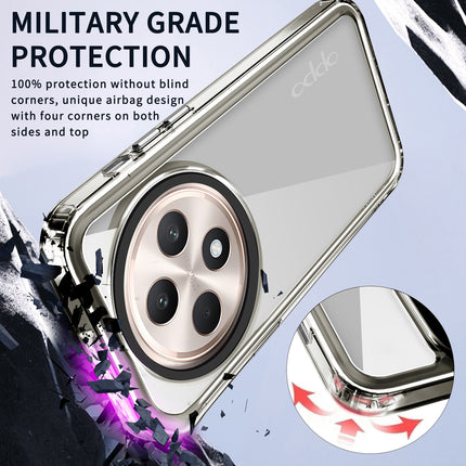 Kapa Warrior Acrylic Clear Back Cover For Oppo F27 Pro / Oppo F27 Pro Plus | Slim Shockproof [Military Grade Protection] Hybrid Bumper Case (Grey Sides)